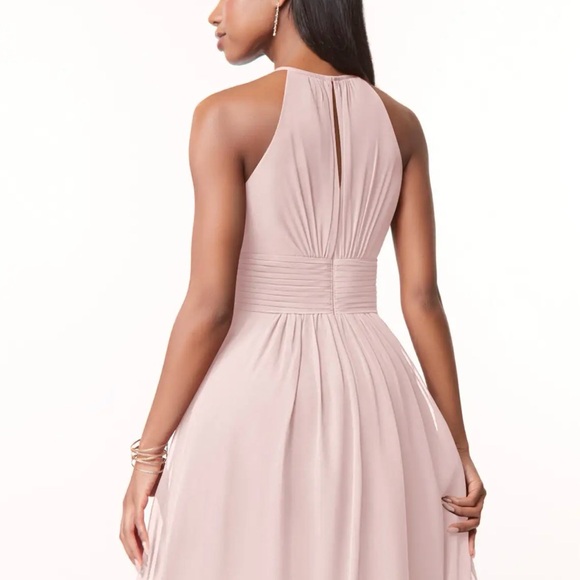 Azazie Bonnie Halter Dress Blushing Pink Size 8 - SEE DESCRIPTION - Picture 2 of 11